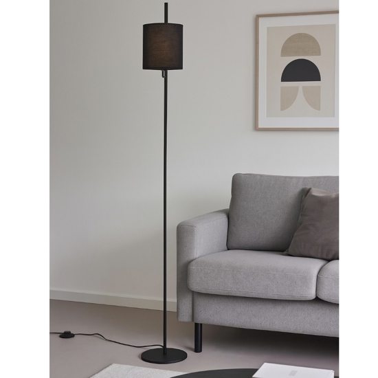 Lampada da terra paralume tessuto nero per soggiorno