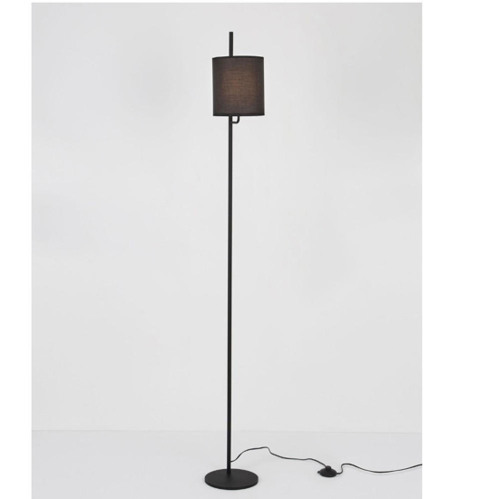 Lampada da terra paralume tessuto nero per soggiorno