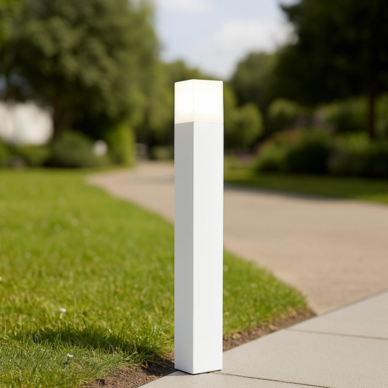 Lampione da giardino bianco moderno 80cm led 7w 4000k ip54