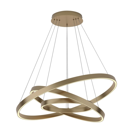 Maytoni rim lampadario moderno tondo colore oro led 3000k