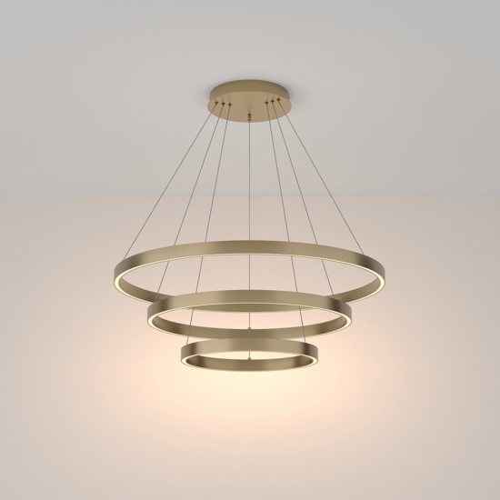 Maytoni rim lampadario moderno tondo colore oro led 3000k