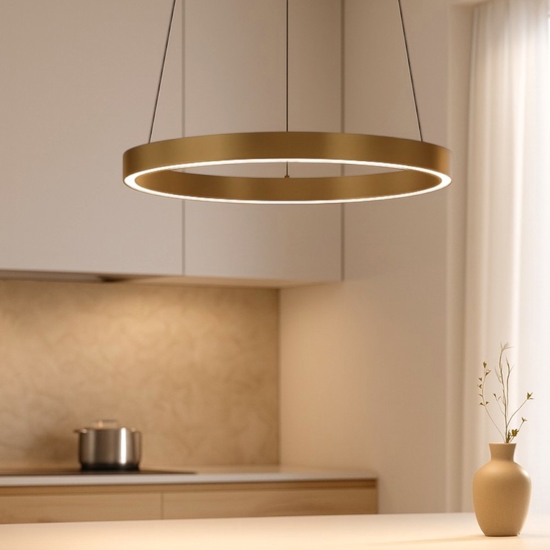 Maytoni rim lampadario per cucina moderna circolare led 3000k