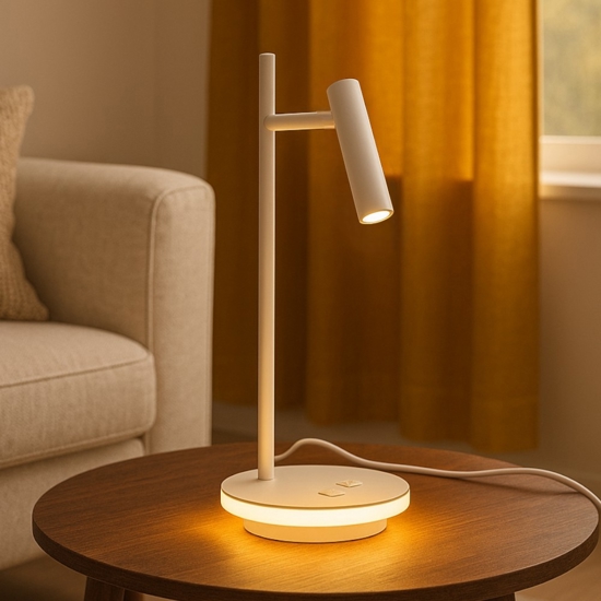 Maytoni estudo lampada da tavolo bianca moderna led 3000k