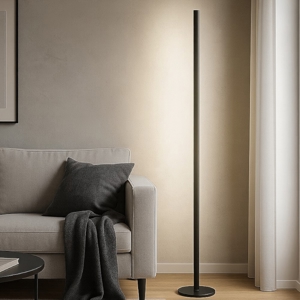 Piantana moderna da terra perenz stick nera led 3000k dimmerabile