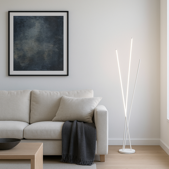Lampada da terra design moderno bianca led 300ok orientabile
