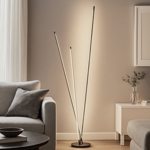 Piantana design da terra perenz twins nera led 3000k dimmerabile