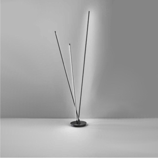 Piantana design da terra perenz twins nera led 3000k dimmerabile