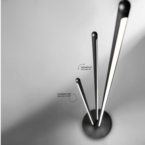 Piantana design da terra perenz twins nera led 3000k dimmerabile