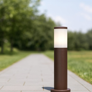 Lampioncino moderno da giardino marrone corten 50cm ip65