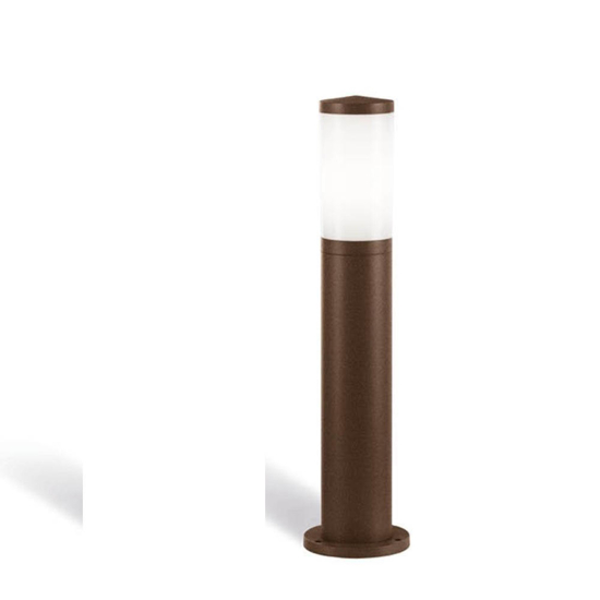 Lampioncino moderno da giardino marrone corten 50cm ip65