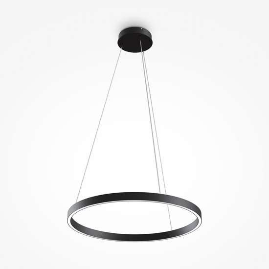 Maytoni rim lampadario tondo moderno nero led 4000k