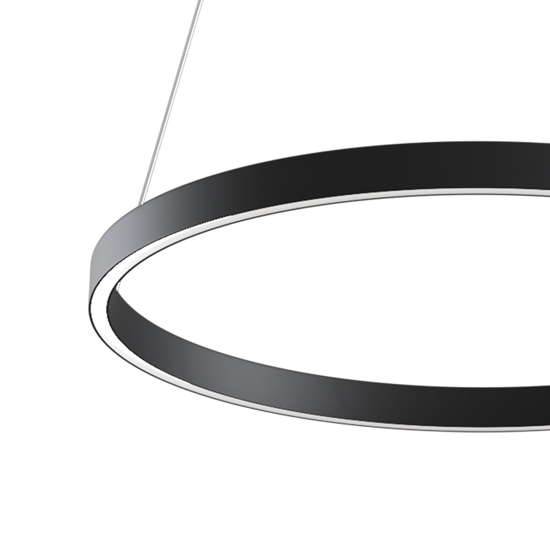 Maytoni rim lampadario tondo moderno nero led 4000k