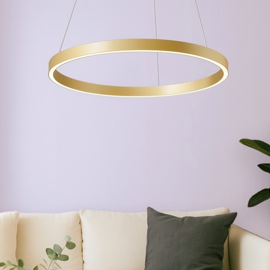 Maytoni rim lampadario moderno rotondo colore oro led 4000k