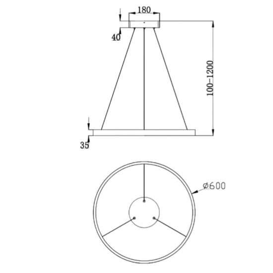 Maytoni rim lampadario moderno rotondo colore oro led 4000k