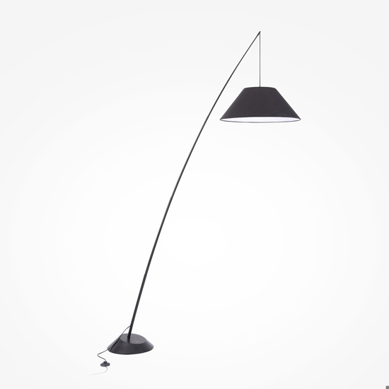 Maytoni campanula lampada da terra minimal paralume conico in tessuto