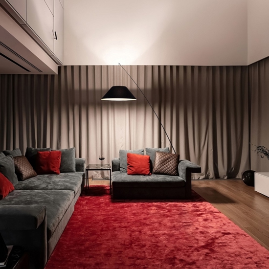 Maytoni campanula lampada da terra minimal paralume conico in tessuto