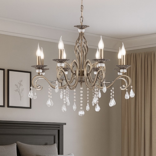 Maytoni grace lampadario 8 luci per camera da letto