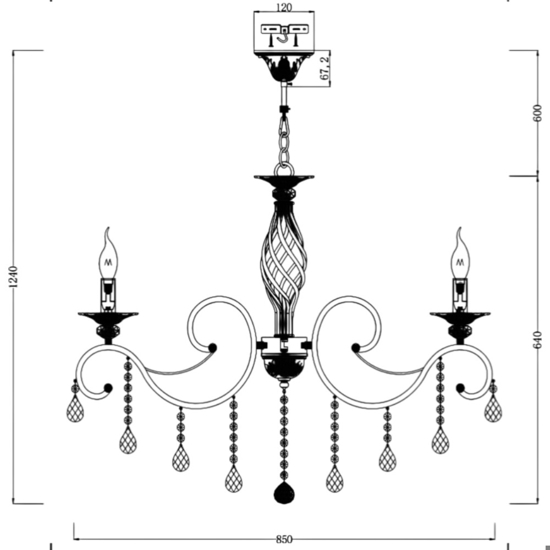 Maytoni grace lampadario per camera da letto con pendenti