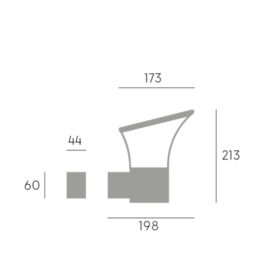 Applique da esterno balcone moderna grigia ip44