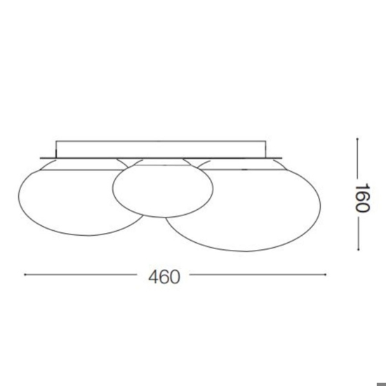 Ninfea pl3 ideal lux plafoniera ottone 3 sfere vetro bianco per interni