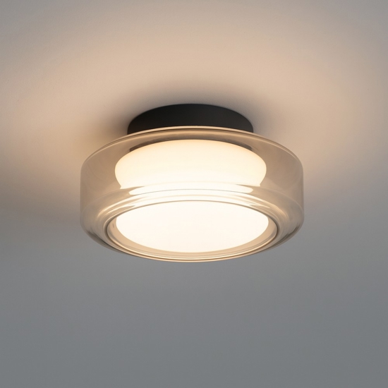 Topico pl d35 ideal lux plafoniera tonda moderna vetro led 3000k