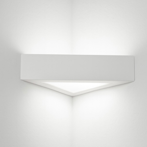 Applique angolare di gesso bianco isyluce triangolare