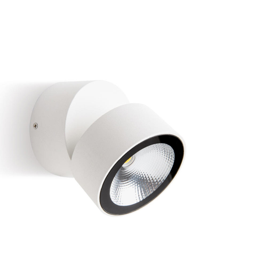 Faretto da esterno a parete bianco luce led orientabile