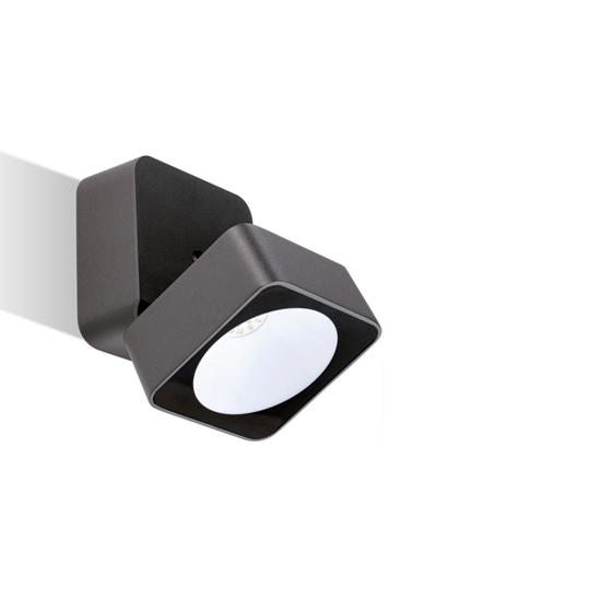 Faretto da esterno grafite quadrato luce orientabile led 4000k