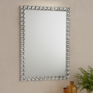 Specchio di vetro 40x60 rettangolare cornice di cristalli