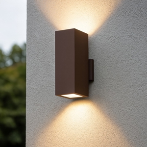 Applique da esterno marrone corten squadrato gea luce