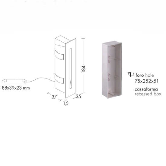 Segnapasso led 3w 3000k bianco da incasso per scala gradini