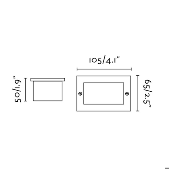 Segnapasso led da esterno 1w 3000k ip65 incasso parete acciaio inox rettangolare