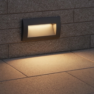 Segnapasso led per esterni 3w 3000k ip65 incasso parete rettangolare antracite