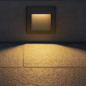 Segnapasso led 3w 3000k da incasso quadrato antracite per esterno