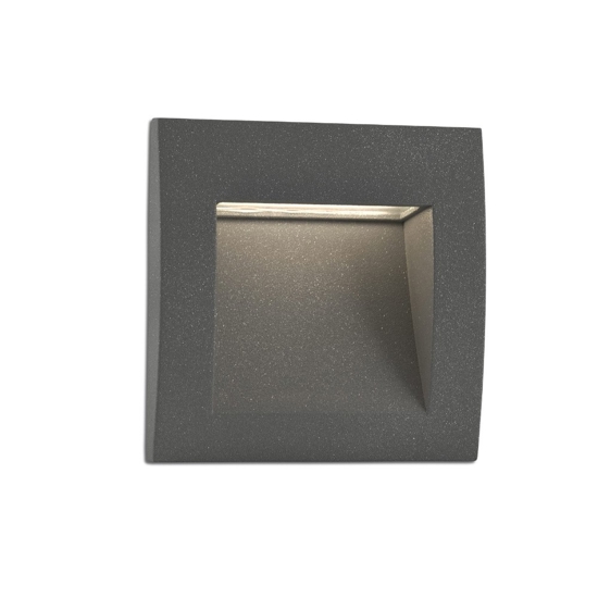 Segnapasso led 3w 3000k da incasso quadrato antracite per esterno