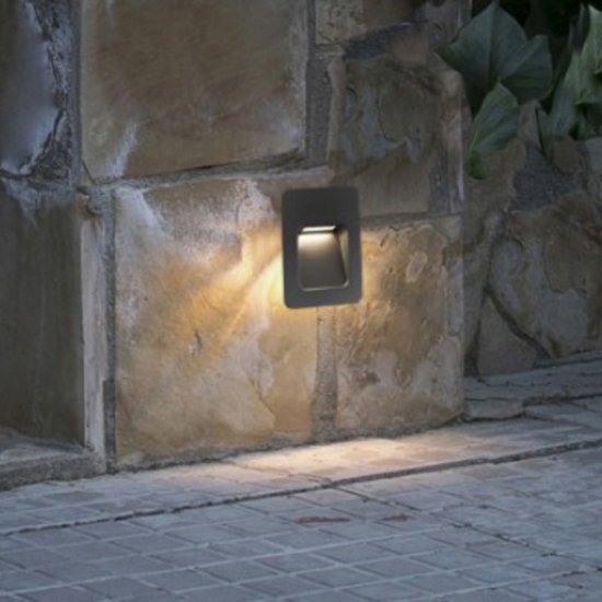 Segnapasso led da esterno 3w 3000k a incasso antracite