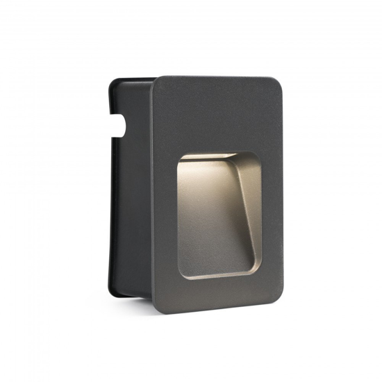 Segnapasso led da esterno 3w 3000k a incasso antracite