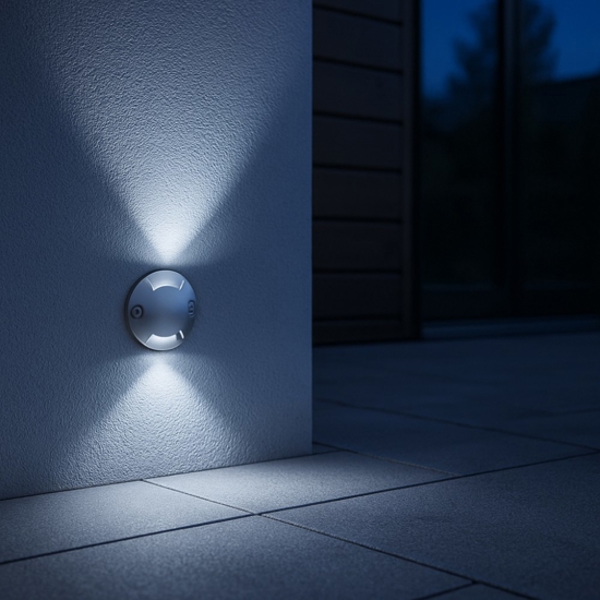 Segnapasso led per esterno ip67 incasso a parete 6500k grigio