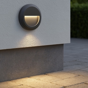 Segnapasso led per esterno rotondo 1w 3000k ip65 antracite
