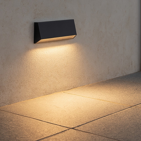 Segnapasso da parete per esterno antracite led 4w 3000k ip65 senza incasso