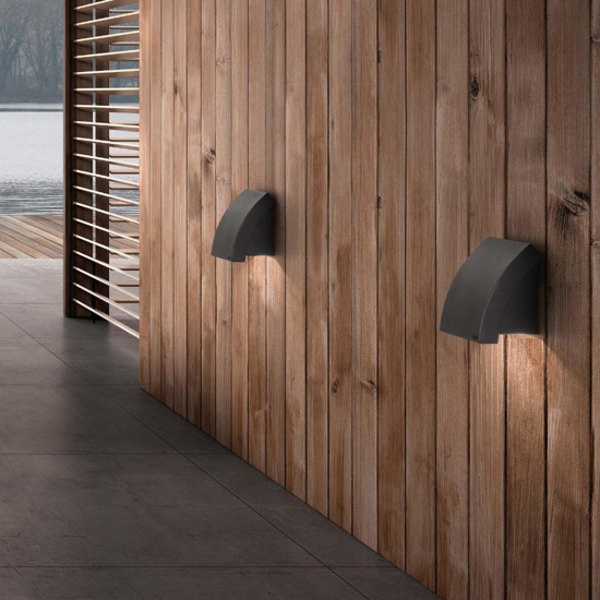 Segnapasso da esterno moderno antracite gu10 led