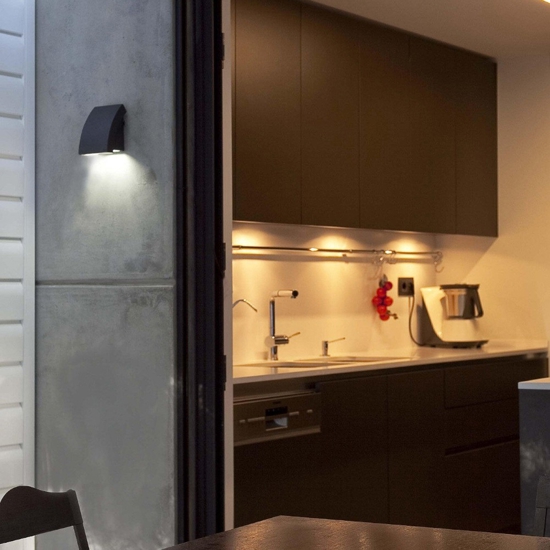 Segnapasso da esterno moderno antracite gu10 led