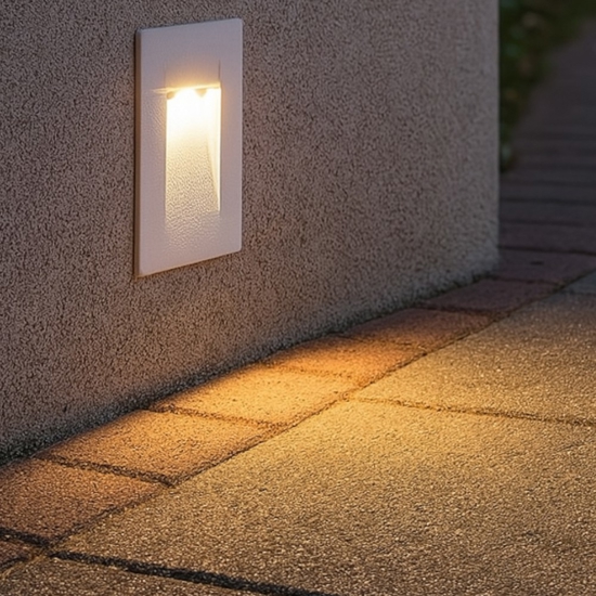 Segnapasso led per esterno 3w 3000k bianco incasso per cassetta 503