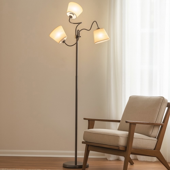 Lampada da terra luci orientabili paralumi di pergamena