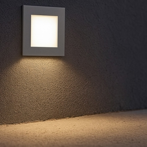 Segnapasso led 1w 4000k grigio incasso da parete per interni fp