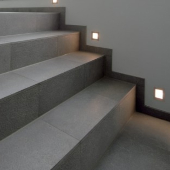 Segnapasso led 1w 4000k grigio incasso da parete per interni fp