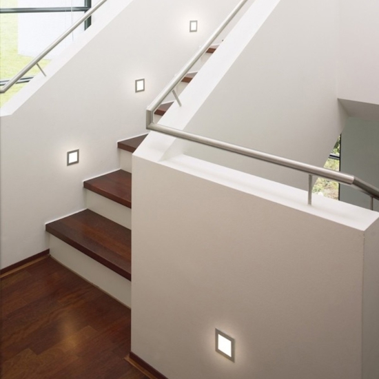 Segnapasso led 1w 4000k grigio incasso da parete per interni fp