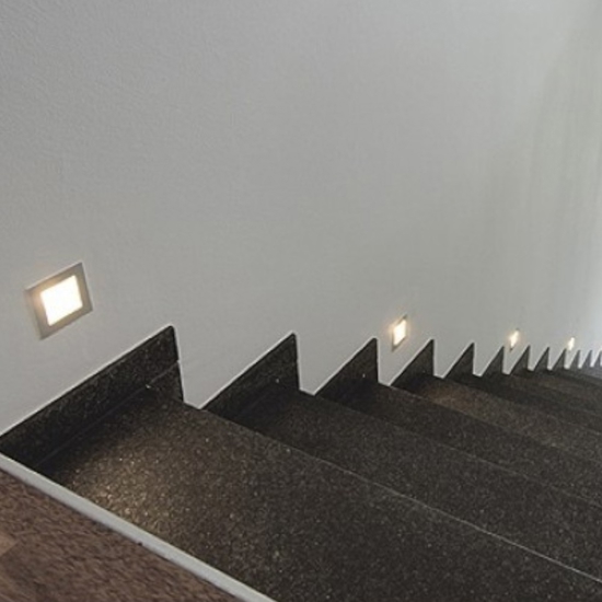 Segnapasso led 1w 4000k grigio incasso da parete per interni fp