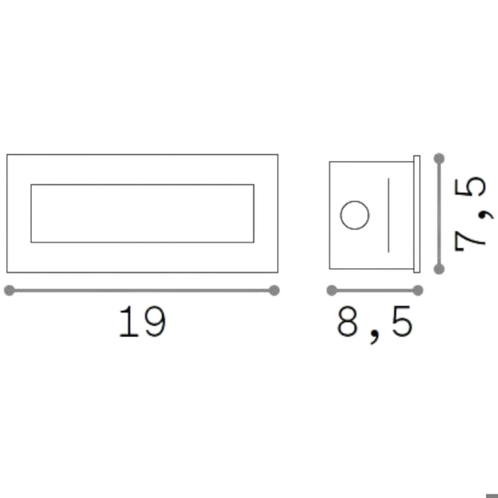 Indio fi 8w ideal lux segnapasso led 8w 3000k per esterno ip65 bianco da incasso