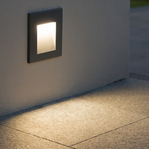 Ideal lux segnapasso led 3000k quadrato antracite per esterni ip65 con driver